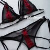 LH030 Set basico en encaje y malla: bra + panty araña - Image 2