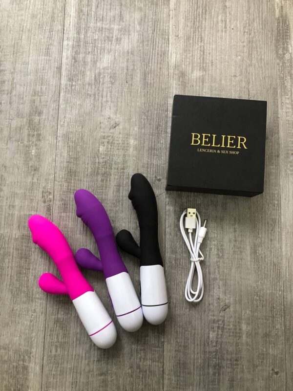 JS027-BI Vibrador con estimulación de clítoris