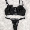 LC020 Set de copas de encaje: bra + panty Hilo + liguero - Image 2