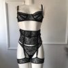 LH058 Set de bra + panty + liguero