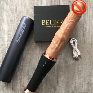 JS053-Bi Vibrador realístico con mango de agarre tipo bate