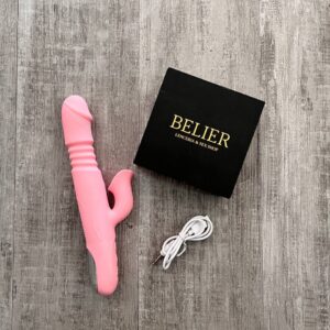 JS088-BI Vibrador con estimulación de clitoris y efecto martillo