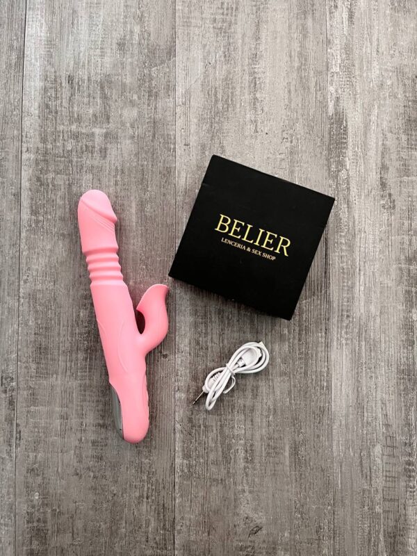 JS088-BI Vibrador con estimulación de clitoris y efecto martillo