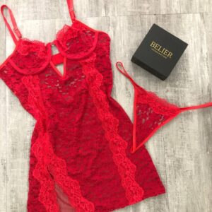 BPPJ009 Babydoll de encaje con panty