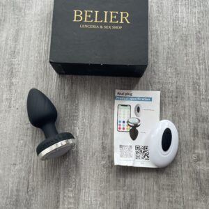 BIJS102 Plug anal con luces, vibración, app a larga distancia y control